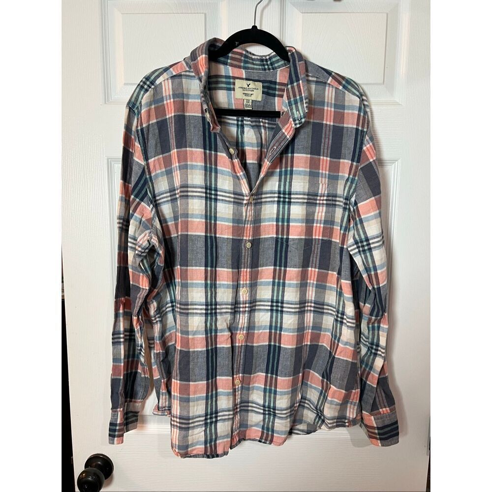 American Eagle Plaid Button Down Shirt Women’s XXL Soft Classic Fit
